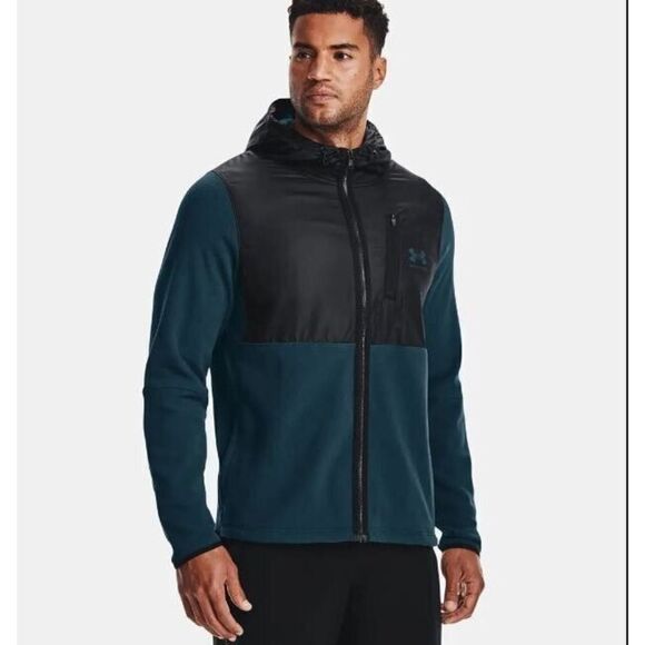 Under Armour 1366197 Men's Sz M Blue Note ColdGear Infrared Full-Zip Hoodie $80 - Picture 9 of 10